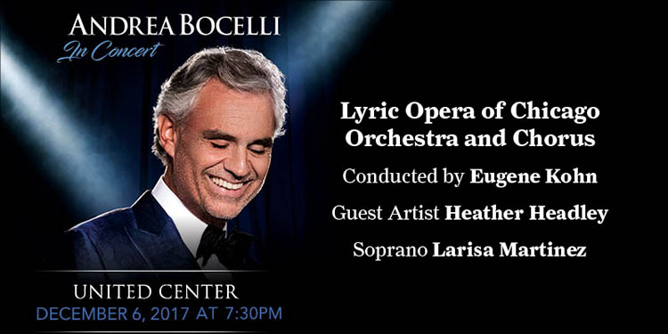 Andrea Bocelli in concert at The United Center.